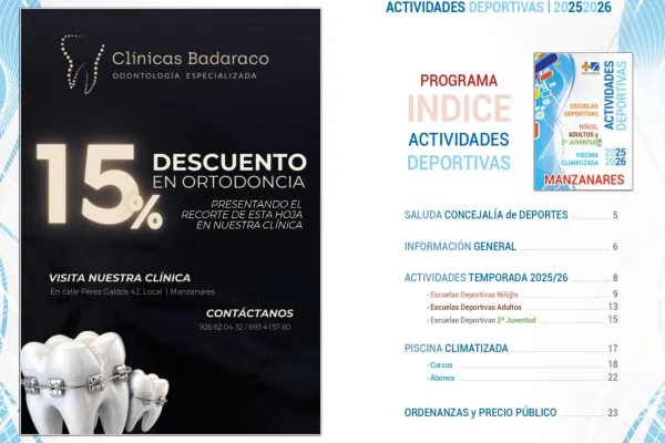 Agenda Ocio - ACTIVIDADES DEPORTIVAS, MANZANARES