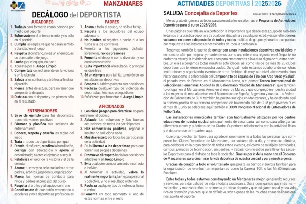 Agenda Ocio - ACTIVIDADES DEPORTIVAS, MANZANARES