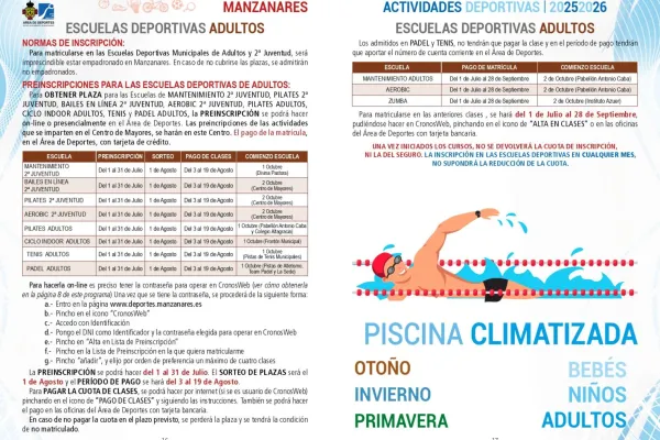 Agenda Ocio - ACTIVIDADES DEPORTIVAS, MANZANARES