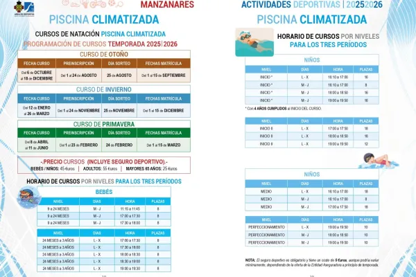 Agenda Ocio - ACTIVIDADES DEPORTIVAS, MANZANARES